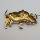 Alexander Korda Rhinoceros Animal Pinback Brooch Gold Tone Rare 