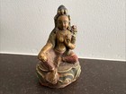 Old Mongolian Tibetan Buddhist Handmade Clay Statue Of A Tara