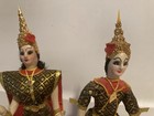 Vintage Thailand Dancer Dolls In Traditional Ceremonial Costume 8 5    - Set Of 2