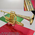 Vintage King H  N  White Silver Tone Cornet Original Gold Plate Finish