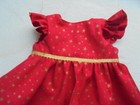 Fits American Girl 18  Doll Clothes Christmas Gold Stars On Red Dress 3