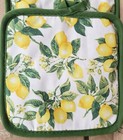 Set Of 2 Same Kitchen Potholders  7 x7   Citrus Fruits  Lemons  1  Green  Gr