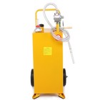 30 Gallon Gas Caddy Fuel Diesel Transfer Tank Rotary Pump Oil Container Hose