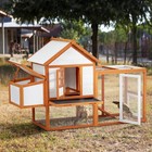2-tiers Chicken Coop Outdoor Wooden Rabbit Hutch Poultry House With Run Cage
