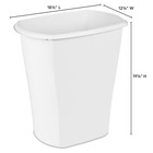 Large Kitchen Trash Can  10 Gallon Plastic Garbage Bin With No Lid  White