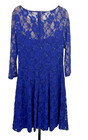 Lauren Ralph Lauren Blue Lace Evening Cocktail Dress - Size 10