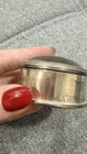 Vintage Silver Tone Domed Trinket Pill Box Beaded Edge Hinged Vanity Case