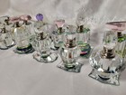 Vintage Cut Crystal Perfume Bottle Set 11 Pcs Vanity Dresser Mirror Bases Lot