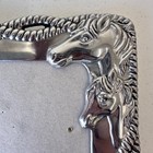 Vintage Picture Frame Horses Equestrian Arthur Court Silver Western Rodeo 4x6