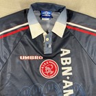 Vintage Umbro Ajax Amsterdam Soccer Jersey Xl Navy Abn-amro Made In England