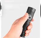 Xhp50 Led Zoomable Flashlight  Adjustable Focus  Magnetic Base  Black Metal