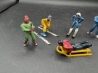Vintage Barclay  Lead Five Figures Skiers Christmas Ice Skating Sledding