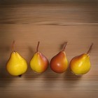 4 Pcs Yellow Pears Ornaments Artificial Fruit Faux Realistic Decoration Autumn