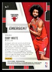 2019-20 Panini Prizm Emergent Prizm Silver  1 Coby White Rc Rookie Chicago Bulls