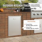 Pull Out Trash Drawer 19 7w X 26 5h Inch Outdoor Kitchen Stainless Steel Bag