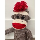Schylling Classic Sock Monkey Plush Stuffed Animal Toy Brown Marl Red Yarn 21 