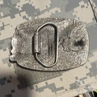 Dynaplane Men s Silver Tone Western Oval Logo Belt Buckle Fits 1 5 In