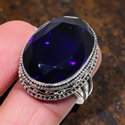 African Amethyst Gemstone 925 Sterling Silver Ring Handmade Jewelry Oval  Ring
