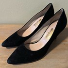 Salvatore Ferragamo Black Suede Pointed Toe Stiletto Heels Pump Shoes Size 9 5b
