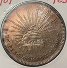 1909 Mexico 1 Peso Silver Coin Mo Gv  libertad  Cap   Rays Ungraded