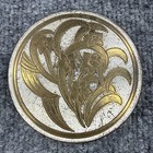 Vintage Gold   Silver Floral Compact Mirror 3 5    Etched Flowers Usa