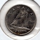 1968 Canada 10 Cents  1418 