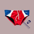 Speedo Men Red Blue White Dual Colorblock Brief Swimwear Size 32 34 36 38