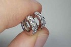 14k White Gold 0 70ct Round Gh si Natural Diamond Bold Cartilage Huggie Earrings