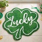 St  Patrick s Day Bath Rug Lucky Green Shamrocks  Happy Saint Patricks Doormat 