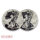 2021 Reverse Proof American Silver Eagle 2-coin Set Designer  box And Coa 