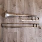 Antique Silver Finish Trombone  Conn 3 Mouthpiece  Case - Ludwig Needs Repair