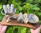 Large White Sage Smudge Kit  5-6  Abalone Shel l 3 Smudge Sticks  Stand   Guide
