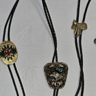  7  Vintage Western Bolo Ties - Nice Design - Ssi - Eagle  Steer  Cowboy Boot