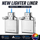 2026 Dual Torch Butane Insert For Zippo Refillable Adjustable Lighter Core Steel