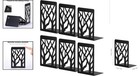 Elegant Black Metal Bookends - Heavy-duty Design For Large Books  Set Of 3 Pairs