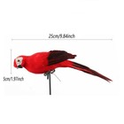 25cm 6pc Artificial Parrot Simulation Fake Birds Home Garden Yards Lawn Decors
