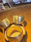Exceptional  3 Iraqi Marsh Arab Niello Sterling Silver Napkin Rings C1900 - Nile