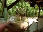 Kentucky Whiskey Flask- S grabfelder-louisville-embossed-label-rose Valley-1890s