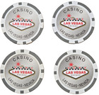 Las Vegas Set Of 16 Gray White Casino Poker Chips Nevada Souvenir Lot 1 5in