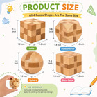 4 Pack Wooden Puzzle Brain Teasers Toy For Kids 3d Puzzles For Teens