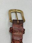 Woven Leather Belt Brass Buckle Made In Turkey Size 38