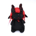 Black Monster Red Hair Black Horns Plush Art Artist Doll   Orangeblossomdolls