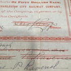 Charleston City Railway Stock 1890   112  John Riggs Historic Streetcar Co Sc