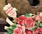 Victorian Die Cut Roses In Vase Scrap By Birn Bros - L8