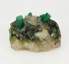 Crystal Gemstone 167 Ct Natural Zambia Emerald Rough On Quartz Matrix Specimen