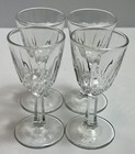 Cristal D arques Durand Diamant Set Of 4 Cordial Glasses Crystal France Vintage