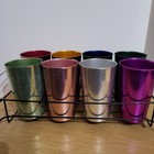 Vintage Mcm Bascal Italy Aluminum Tumblers Cups Bright Colors Set Of 8
