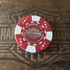 Harley Davidson Texan Conroe Texas Red White Dealer Poker Chip