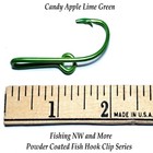 Eagle Claw Fish Hook Hat Clip Pin Powder Coated In Candy Apple Lime Green Color