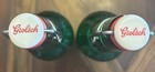 Two Grolsch Beer Bottles Green Embossed Glass Porcelain Swing Top